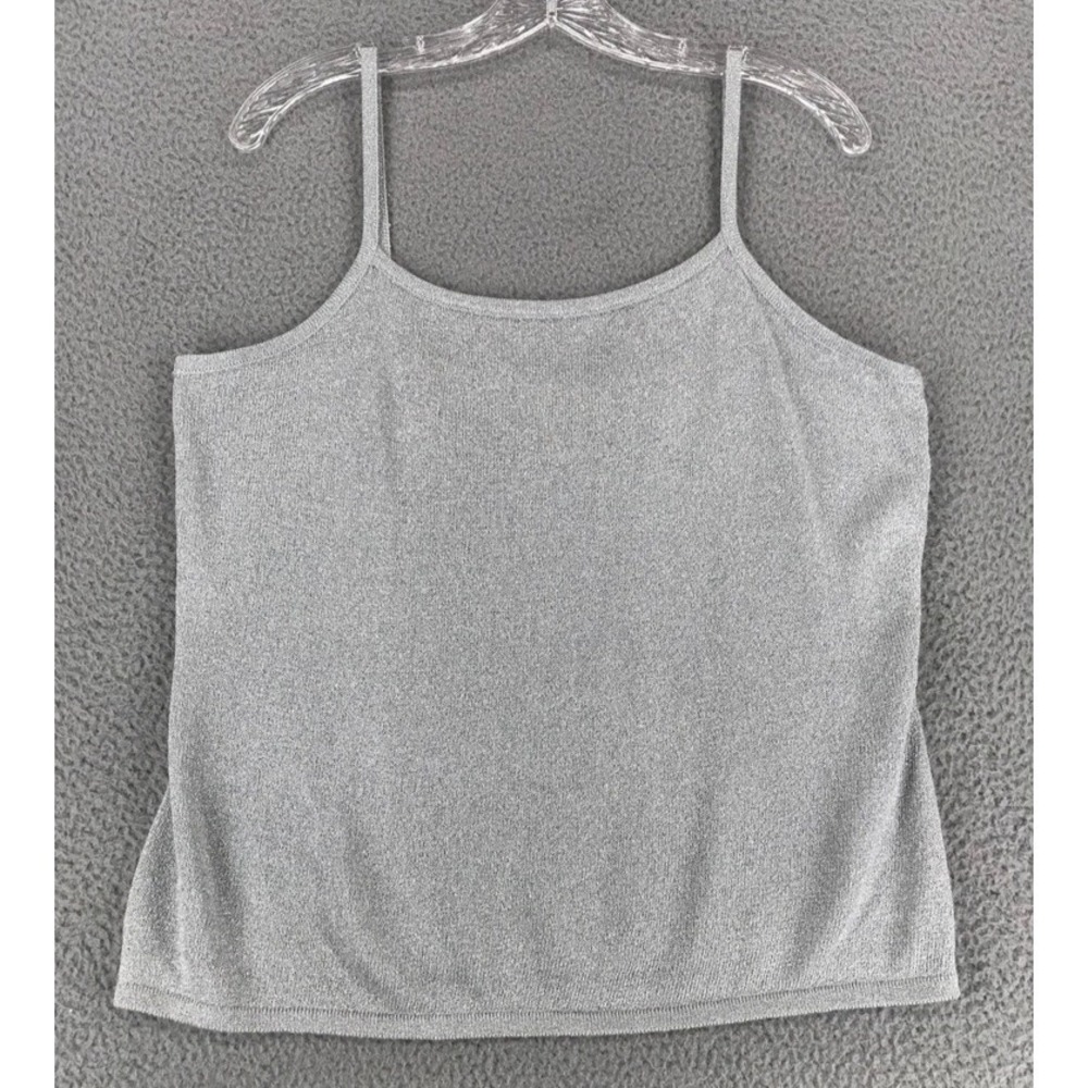 Express Tricot Formal Sweater Cami Set Size L Silver Metallic Flecks Long Sleeve - Picture 7 of 12